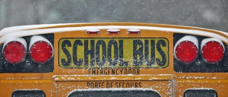 Parked school bus