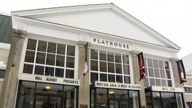 The exterior of a theatre featuring the words 