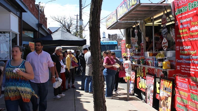 People at Sew Hungry on Ottawa Street in Hamilton.  