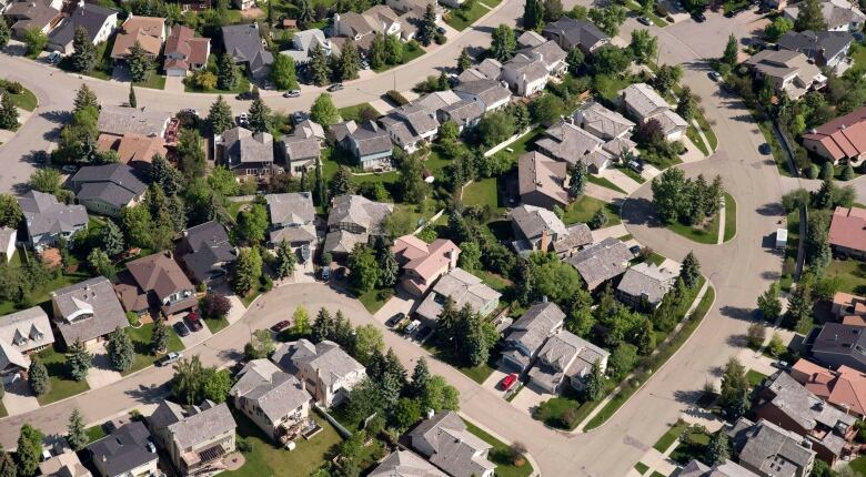 A file photo showing an aerial view of Calgary suburban housing.