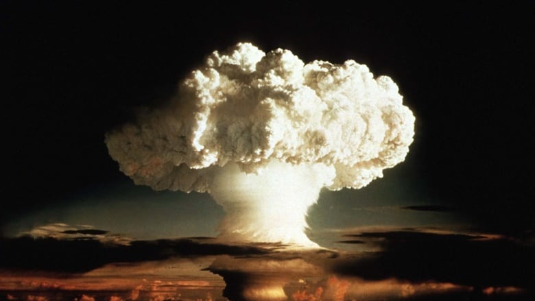 The mushroom cloud of the first test of a hydrogen bomb, 