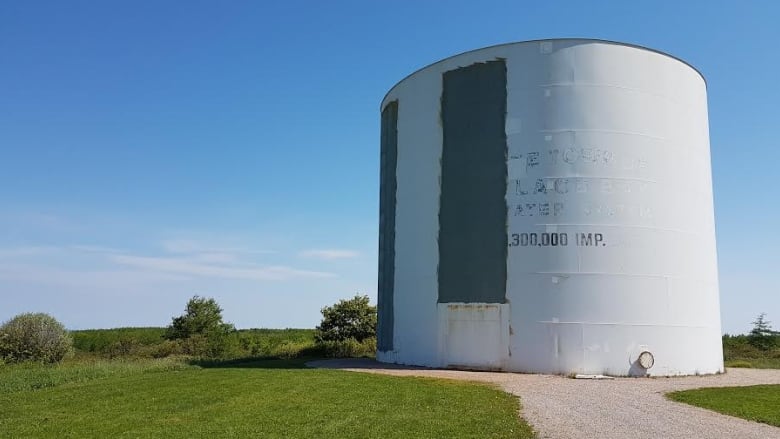 Big water tank in rural area 