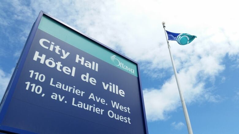 Sign outside Ottawa City Hall.