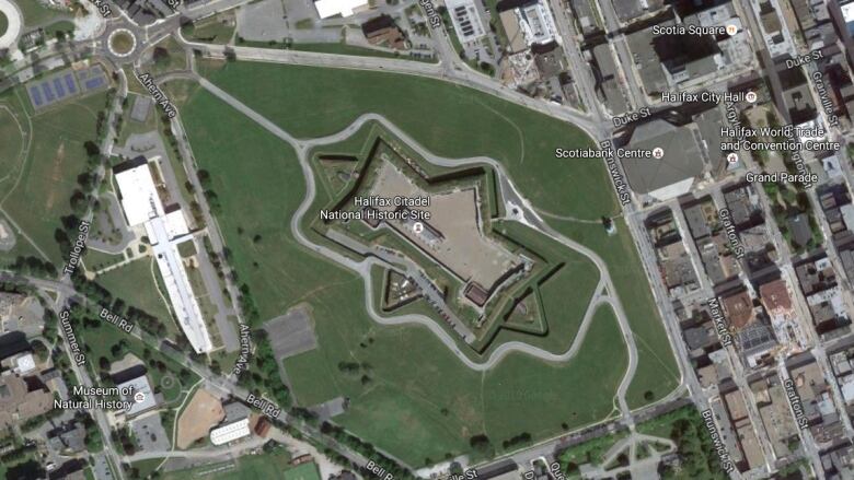 Satellite imagery of Citadel Hill. 