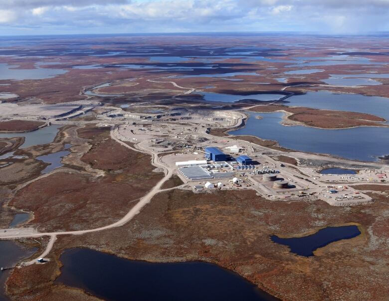 This photo shows an aerial view of De Beers Gahcho Ku mine in the Northwest Territories.