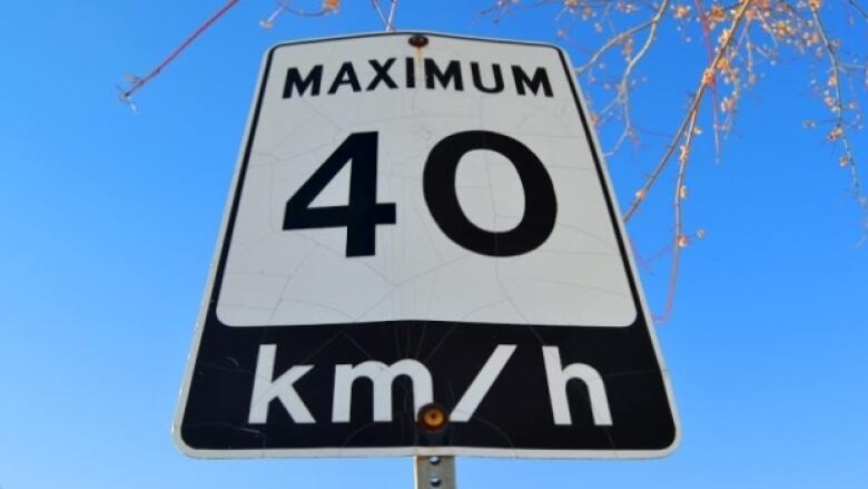 A 40 km/h speed limit sign.