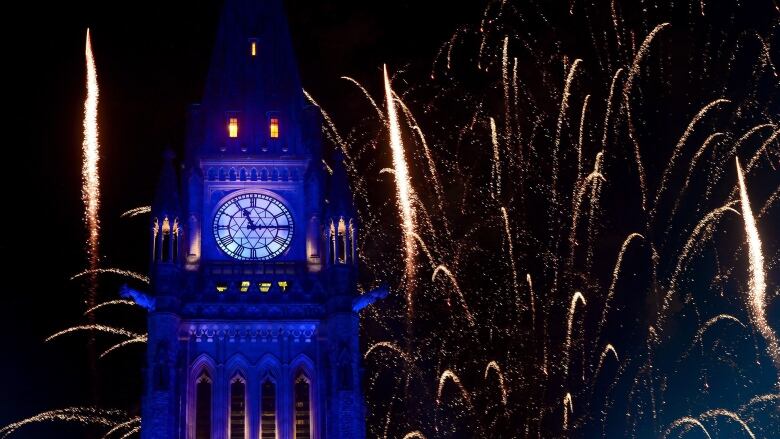 Peace Tower celebrations on Canada Day in 2017.