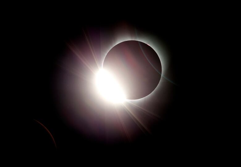 A black disk shows a ring of light.