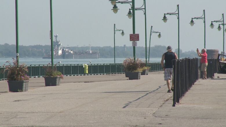 A photo of Windsor's riverfront board walk