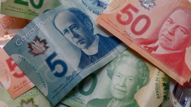 A stock image of Canadian bank notes.