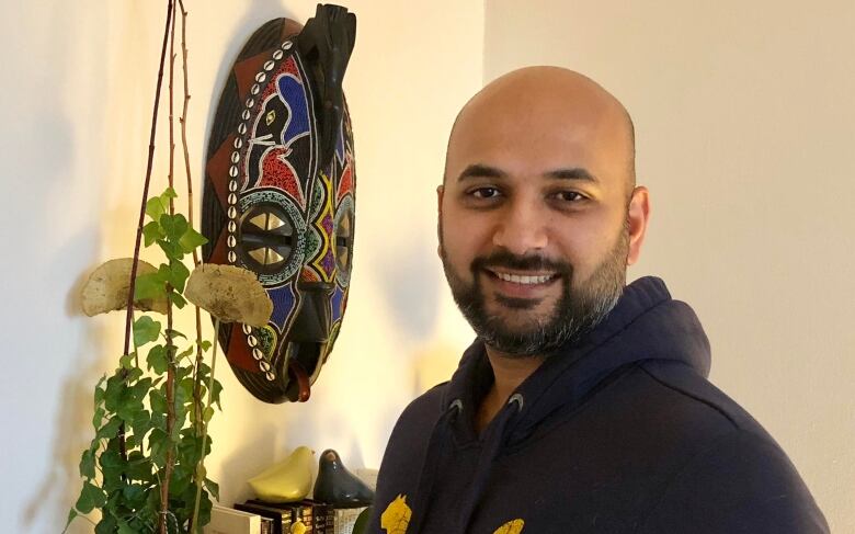 Anshul Singh in his living room. 