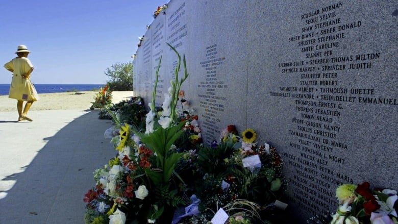 Names of 227 victims killed in the crash of Swissair Flight 111 appear in the granite memorial in Bayswater, N.S. 