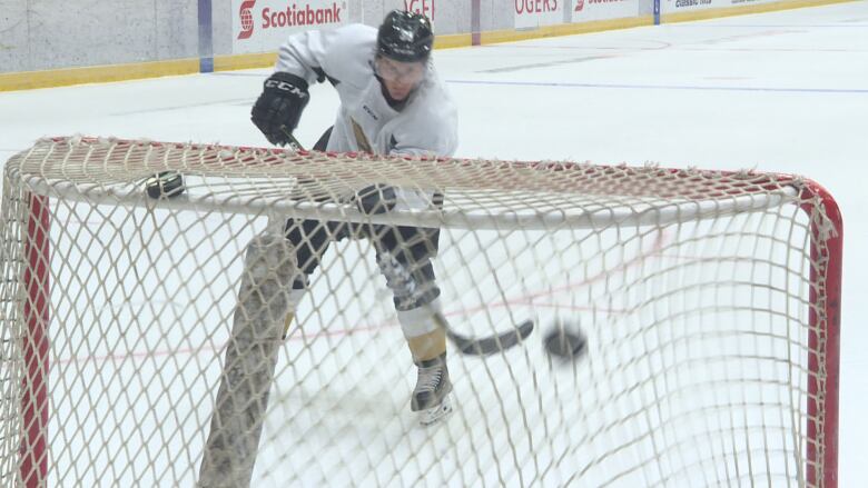 Man playing hockey 