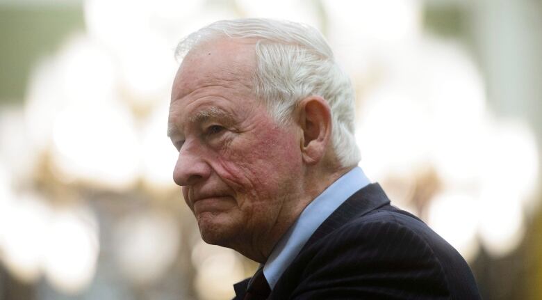 Former governor general David Johnston appears before a Commons committee reviewing his nomination as elections debates commissioner on Parliament Hill in Ottawa on Tuesday, Nov. 6, 2018.