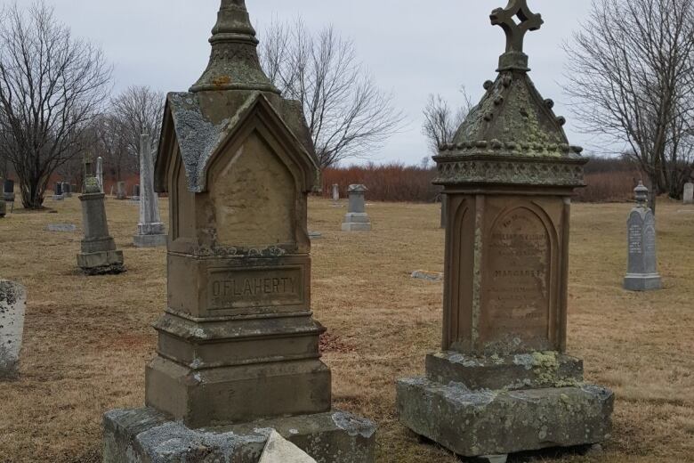 Two large grave stones