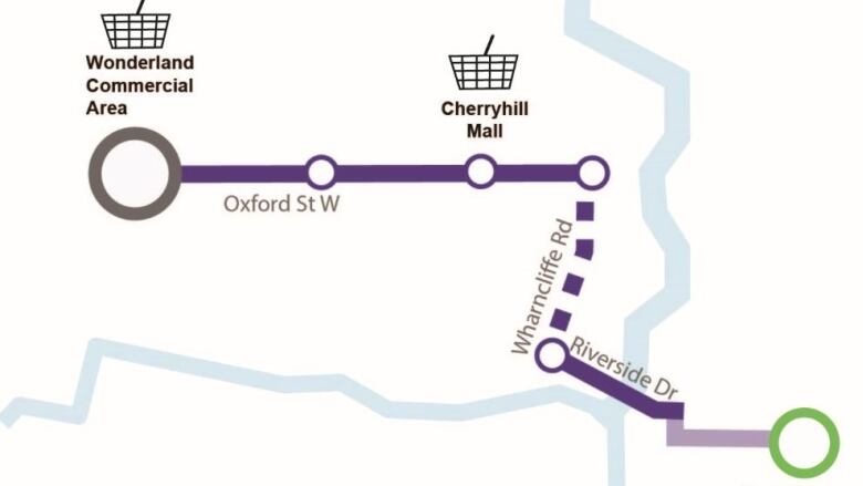 Here's the route the west leg of the bus rapid transit plan would have taken.