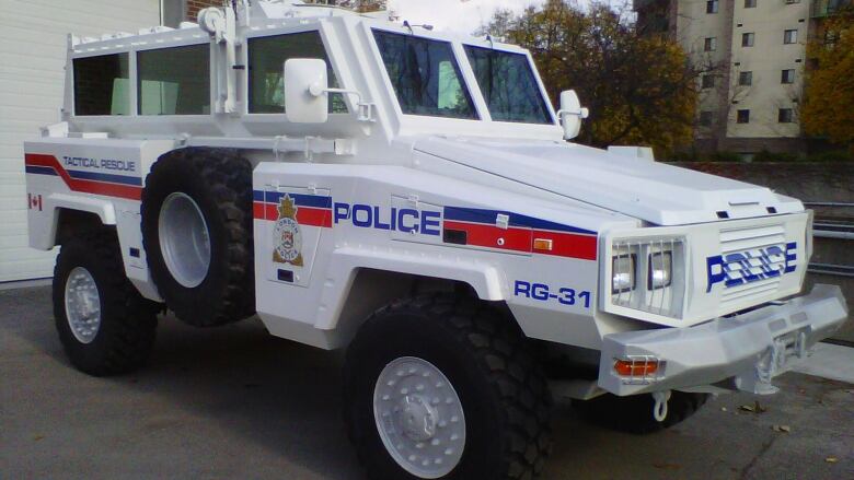 A General Dynamics Light Armoured Vehicle. 