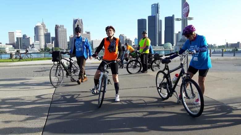 Cyclists came from across Windsor to the riverfront to celebrate Bike to Work Day. 