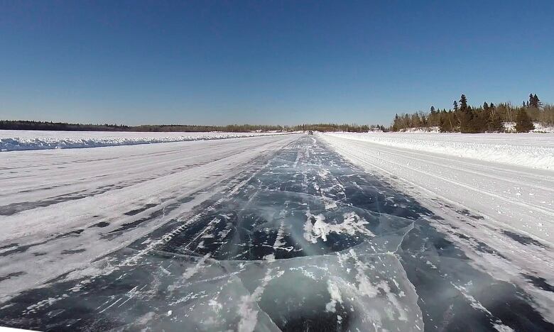 An ice road in Ontario. 