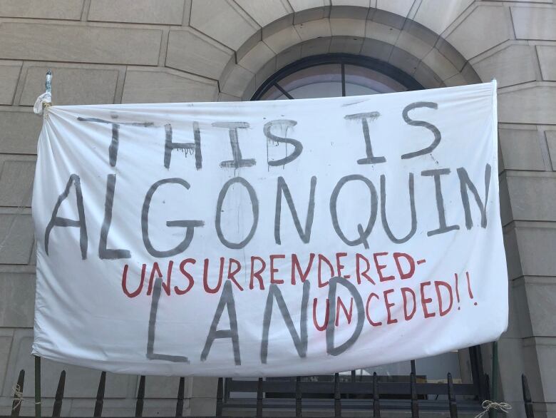 The Anishinabe Algonquin Nation held a protest in July 2019 after being left out as a partner of the new Indigenous Peoples' Space on Parliament Hill.