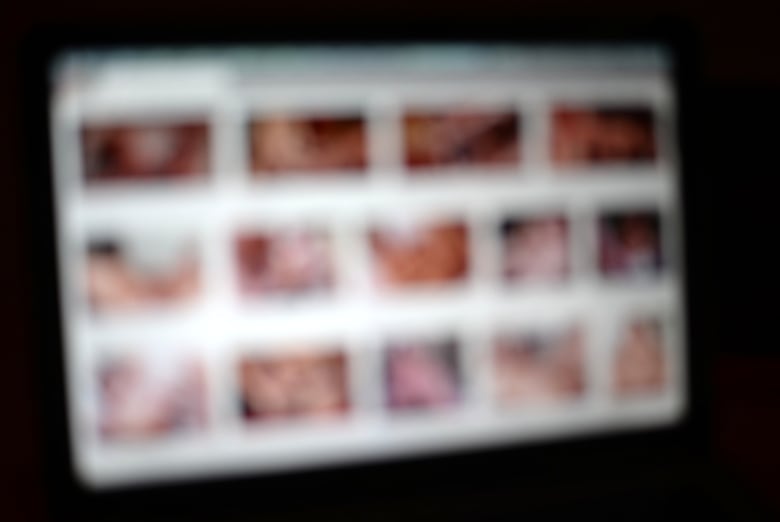 A blurred-out computer. 