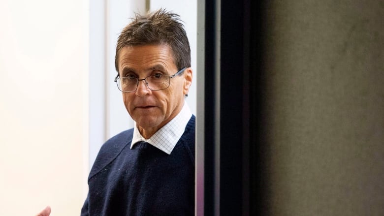 Hassan Diab looks for a press conference on the French Court of Appeal's decision in his case on Parliament Hill in Ottawa on Friday, Oct. 26, 2018.