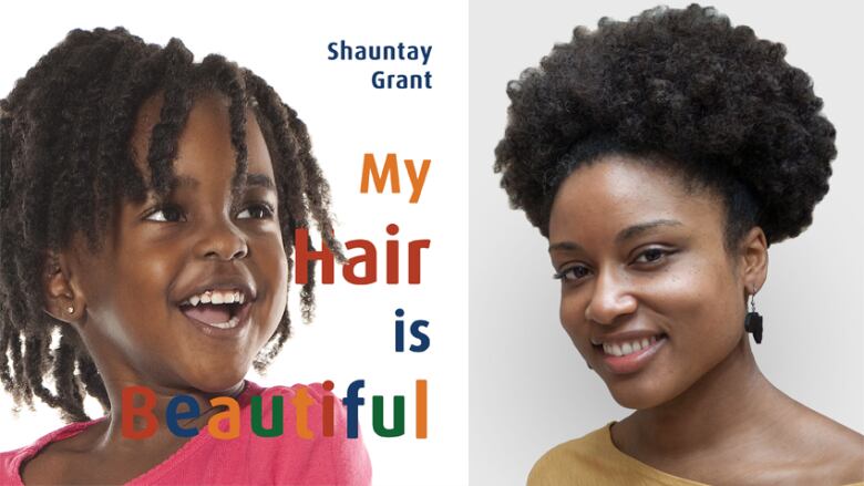 Book cover for My Hair Is Beautiful is a children's book by Shauntay Grant. A young Black girl with a fancy hairstyle.