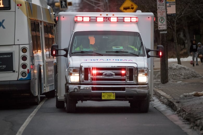 Nova Scotia's EHS paramedics ambulance at the scene