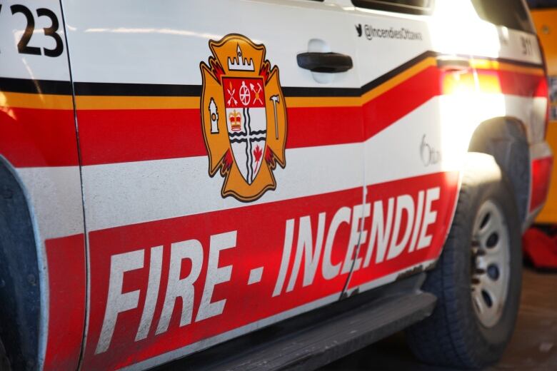 A close up of an Ottawa Fire Service vehicle.