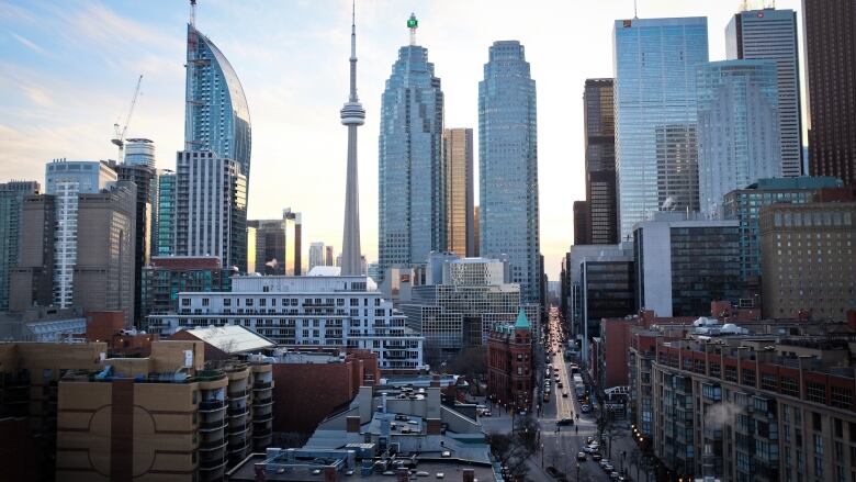 A skyline of downtown Toronto.