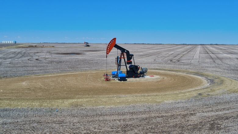 an oil pump in a field