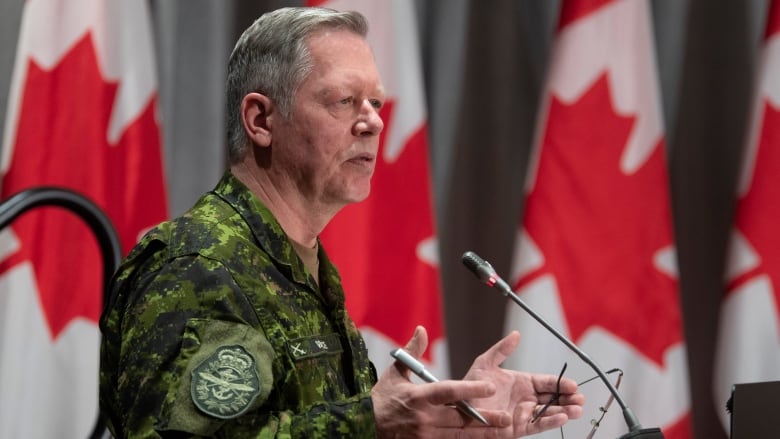 Chief of Defence Staff Jonathan Vance responds to a question during a news conference Thursday May 7, 2020 in Ottawa.