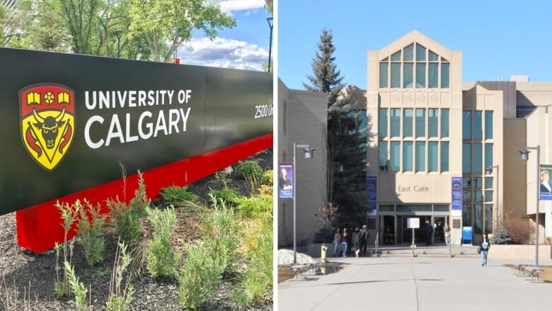 A collage. The University of Calgary and Mount Royal University