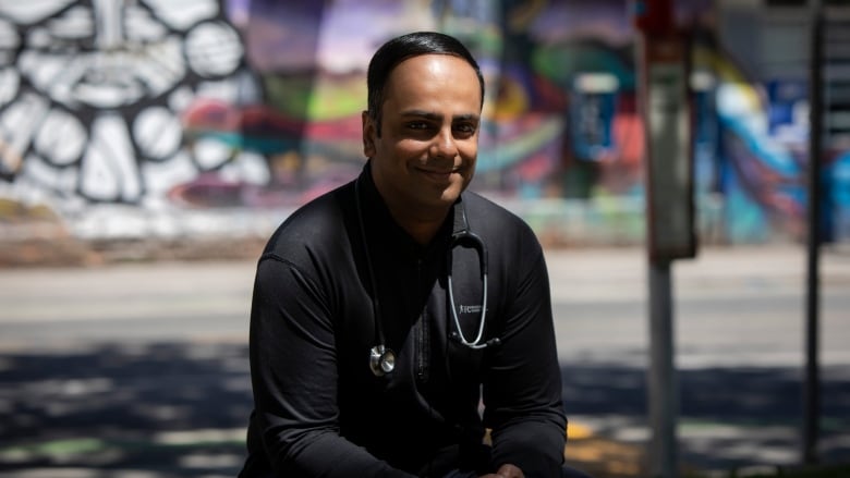 Dr. Naheed Dosani is a palliative care physician and lead doctor with PEACH  the Palliative Education And Care for the Homeless  group in Toronto. He was photographed at Torontos Moss Park on June 15, 2020.