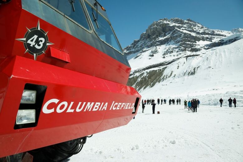 Bus on glacier