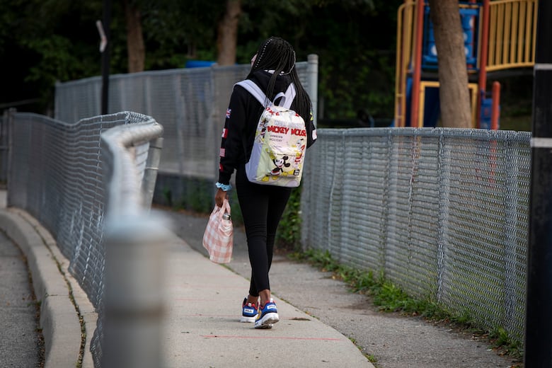 Kid with backpack