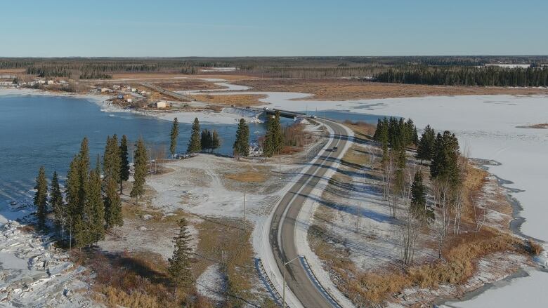 An aerial shot of Pimicikamak Cree Nation.