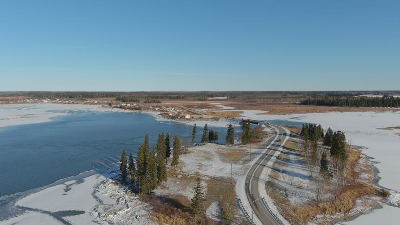 An aerial shot of Pimicikamak Cree Nation.