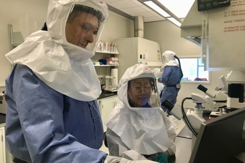 Researchers work on a COVID-19 vaccine at Saskatoons Vaccine and Infectious Disease Organization (VIDO) lab.