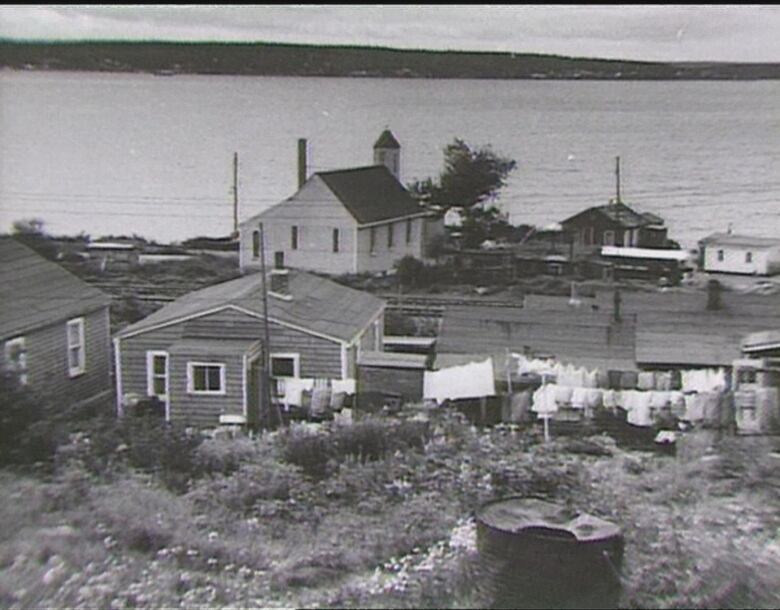 A old image of homes in Africville in the northend of Halifax