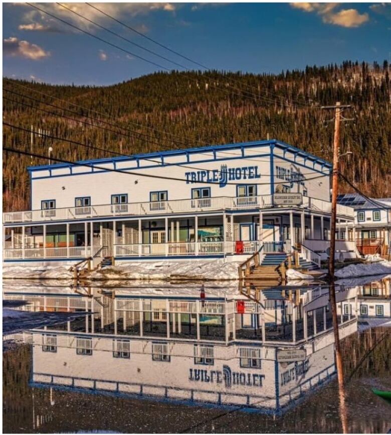 Outside of a hotel in Dawson City