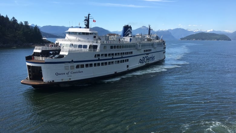 A B.C. Ferries vessel sails on the open sea.