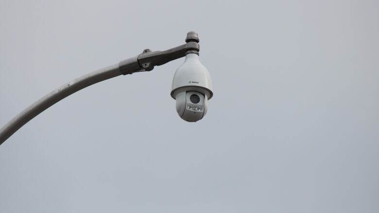 A traffic camera on a pole