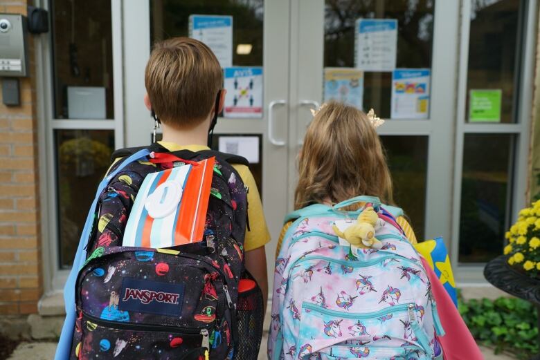 kids in front of public school