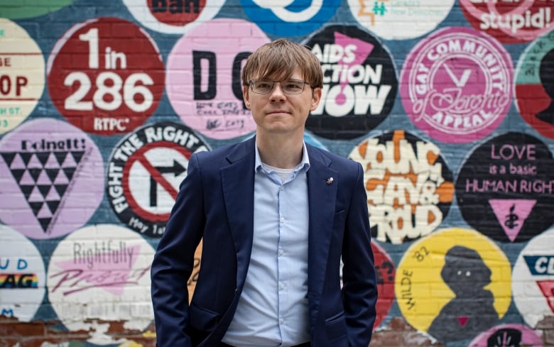 Historian Tom Hooper is pictured in Torontos gay village on June 4, 2021. Hoopers study about policing the LGBTQ community and the 1981 bathhouse raids are oft cited.