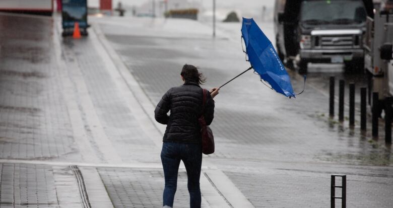 With heavy rain and strong winds, Thursday will be a tough day on umbrellas in Nova Scotia.