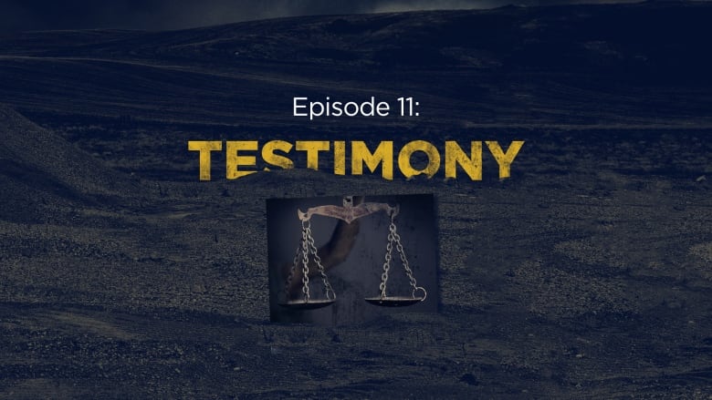 A graphic with the words episode 11 testimony.