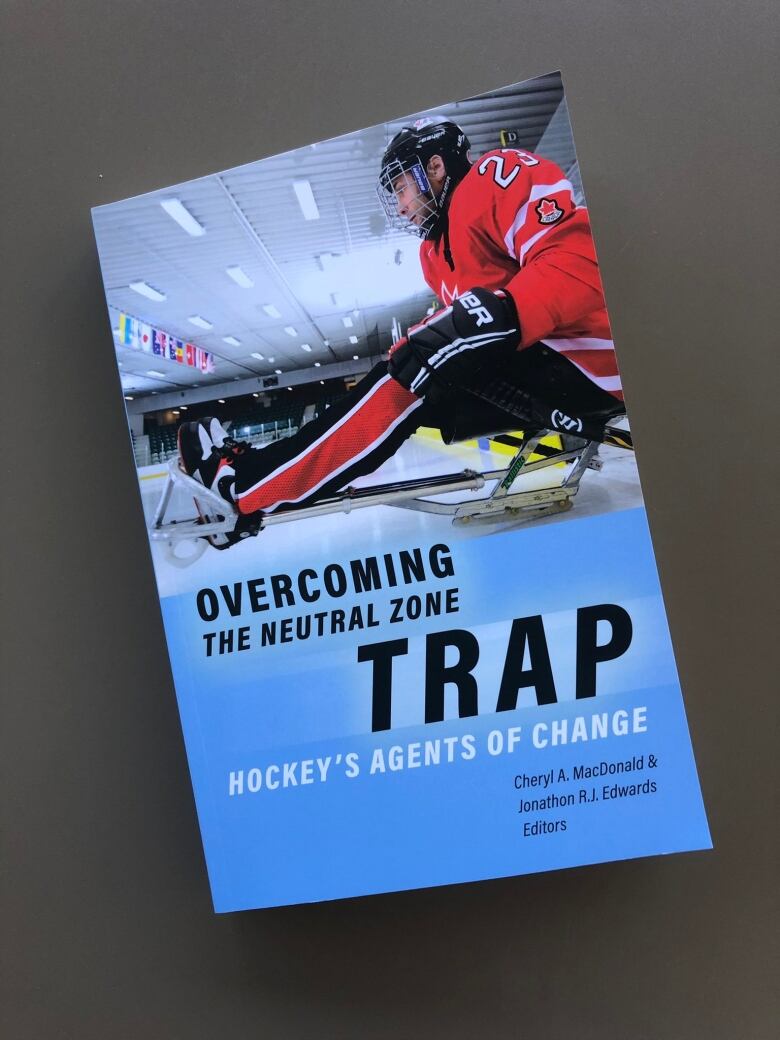 A picture of a hockey player on a pamphlet