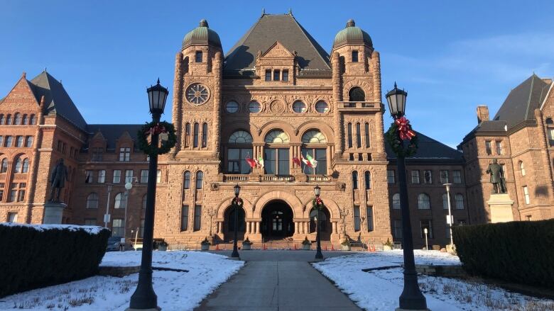 Ontario's Legislature is pictured on a winter day.