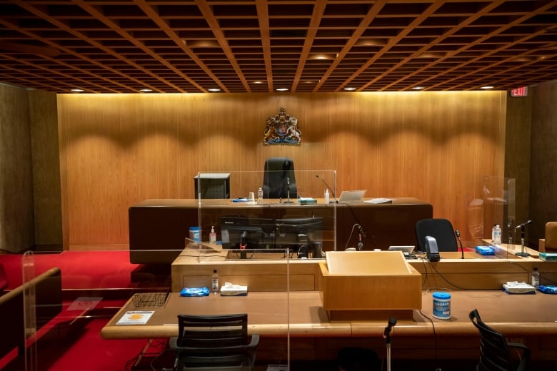 Interior of a courtroom at the B.C. Supreme Court